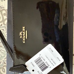 Coach Glossy Black Wristlet